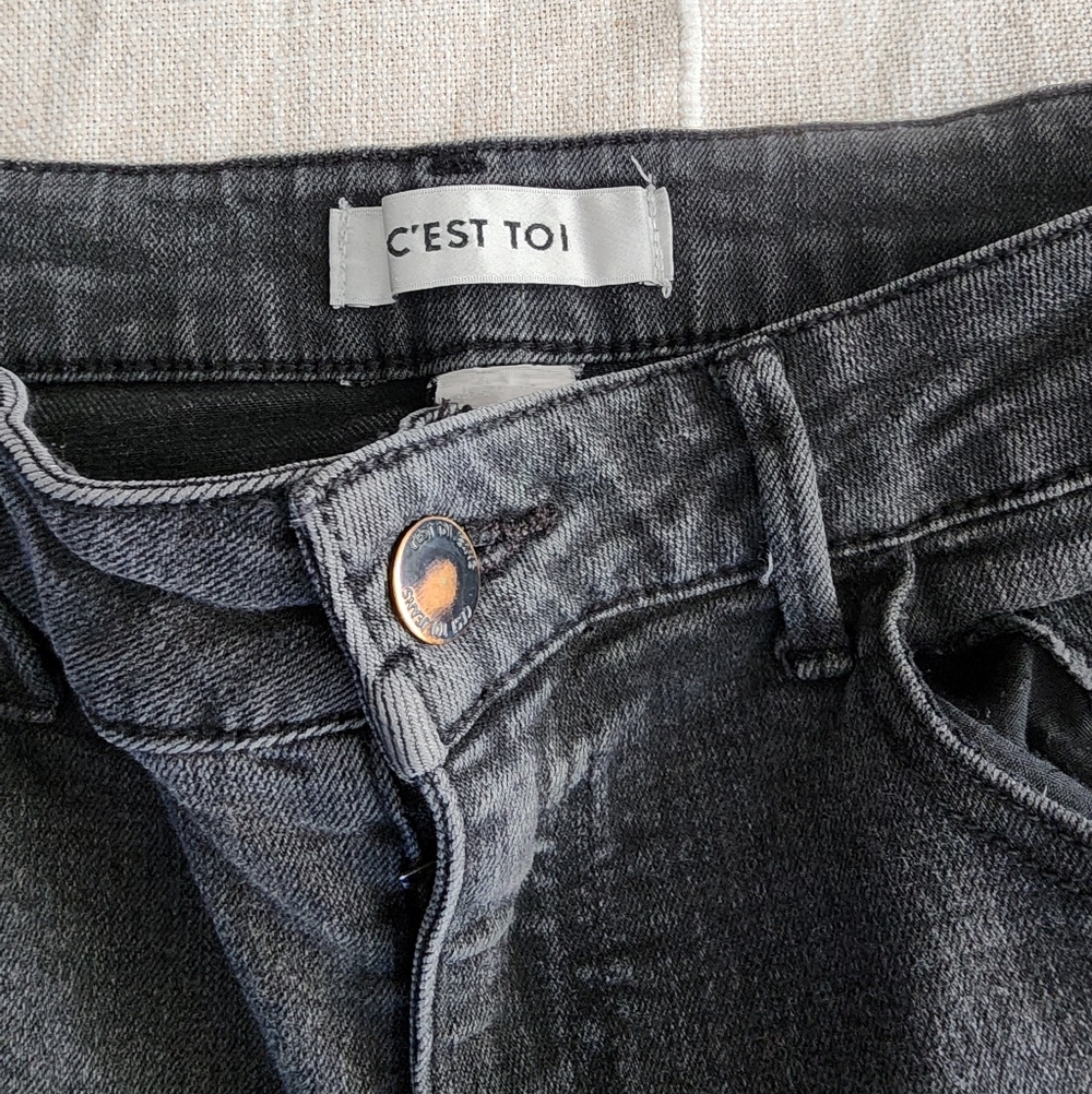 C’est Toi Women’s Jeans – Size 11 (26” Waist, Inseam 29”) Black Skinny - Picture 3 of 5